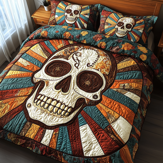 Sunshine Skull 3-Piece Quilted Bedding Set GFTOTP3250