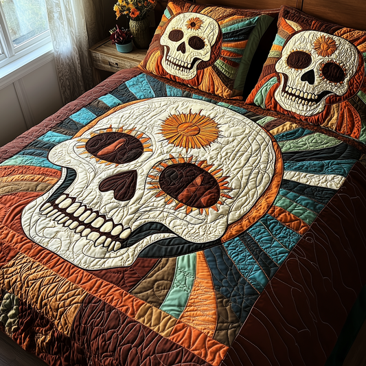 Sunshine Skull 3-Piece Quilted Bedding Set GFTOTP3251