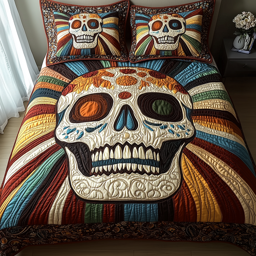 Sunshine Skull 3-Piece Quilted Bedding Set GFTOTP3252