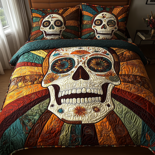 Sunshine Skull 3-Piece Quilted Bedding Set GFTOTP3292