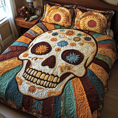 Sunshine Skull 3-Piece Quilted Bedding Set GFTOTP3293