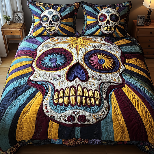 Sunshine Skull 3-Piece Quilted Bedding Set GFTOTP3295