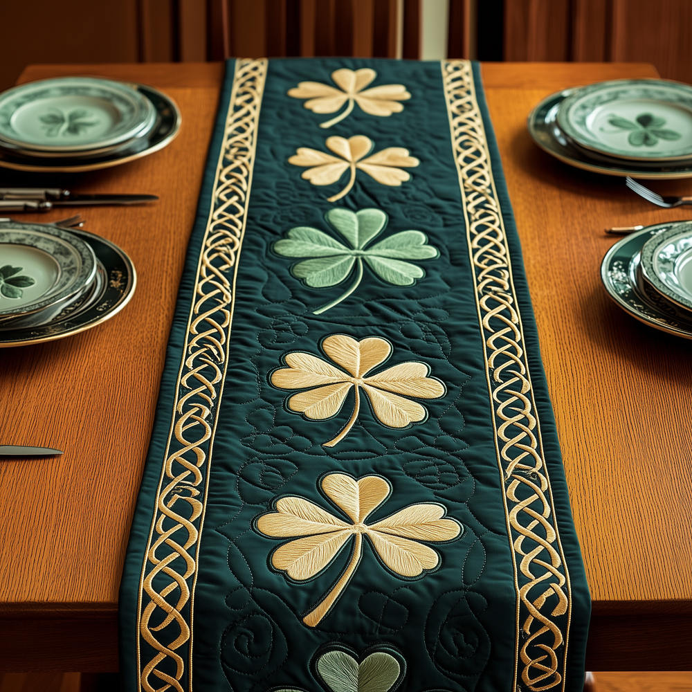 Irish Shamrock Quilted Table Runner GFTOTP3384