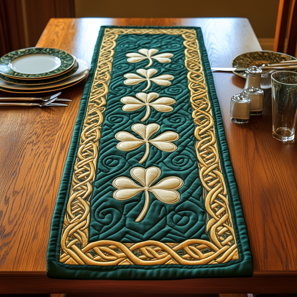 Irish Shamrock Quilted Table Runner GFTOTP3390