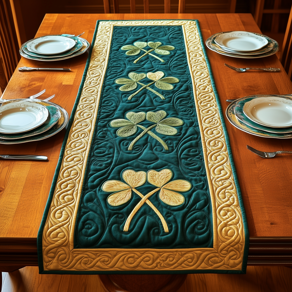 Irish Shamrock Quilted Table Runner GFTOTP3391