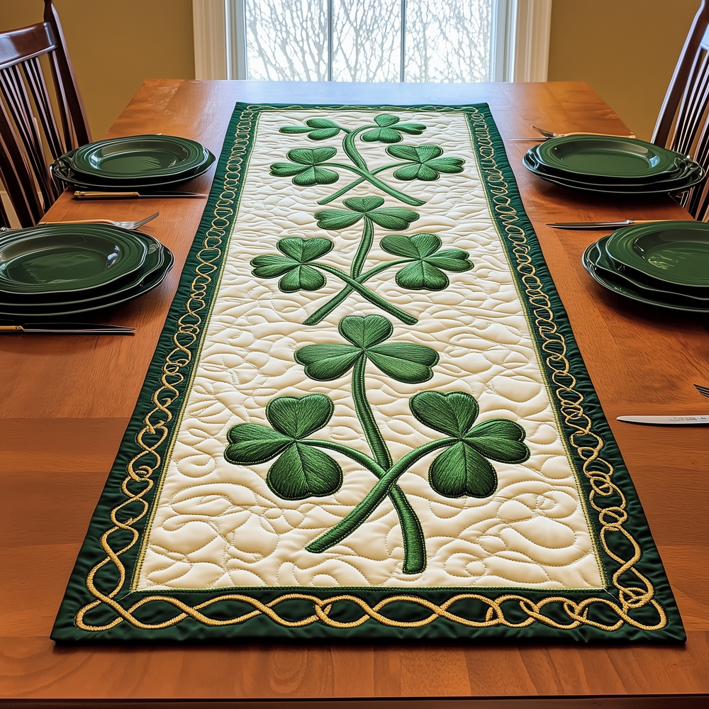 Irish Shamrock Quilted Table Runner GFTOTP3392