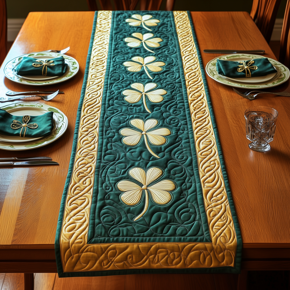 Irish Shamrock Quilted Table Runner GFTOTP3394