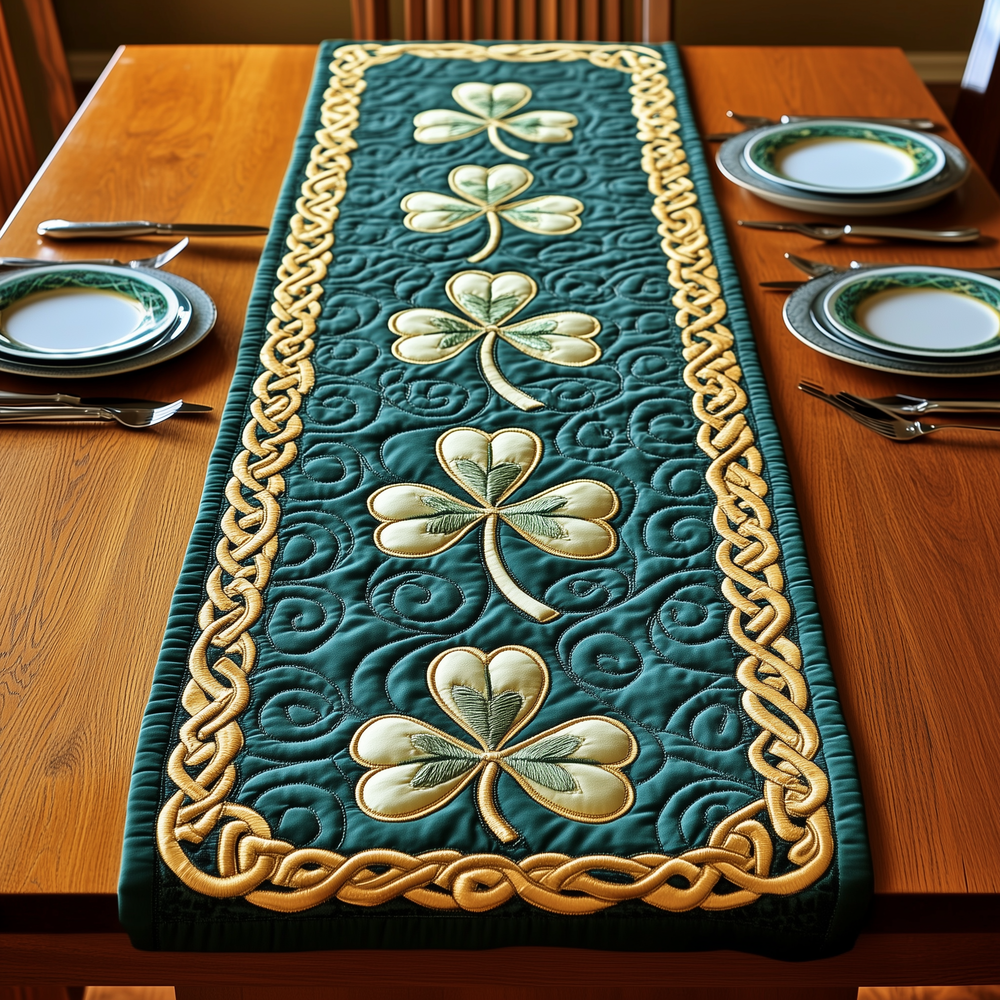 Irish Shamrock Quilted Table Runner GFTOTP3398