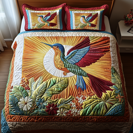 Hummingbird Haven 3-Piece Quilted Bedding Set GFTOTP3473