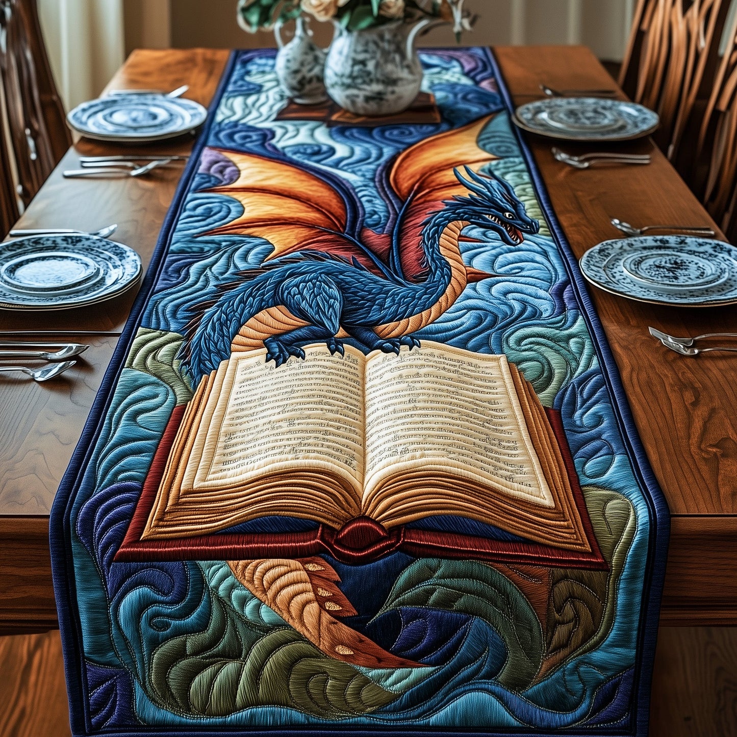 Library Dragon Quilted Table Runner GFTOTP3573