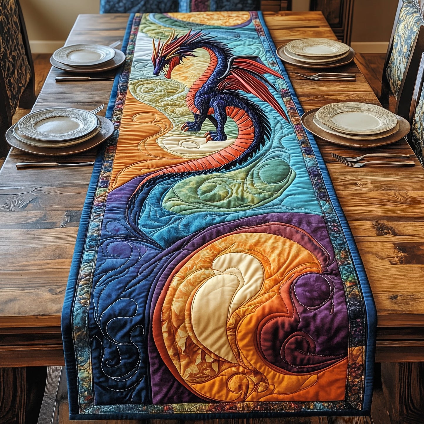 Majestic Dragon Quilted Table Runner GFTOTP3580