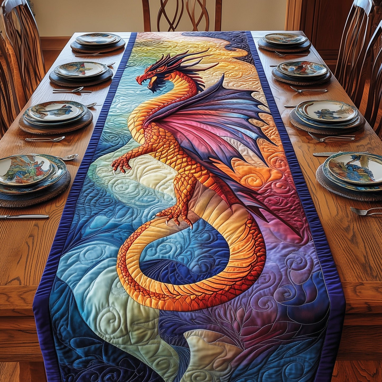 Majestic Dragon Quilted Table Runner GFTOTP3583