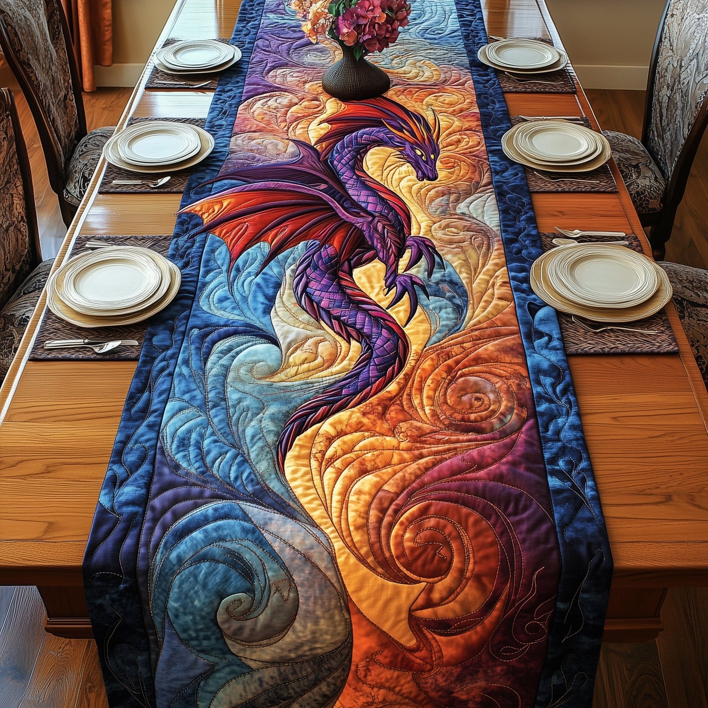 Majestic Dragon Quilted Table Runner GFTOTP3585