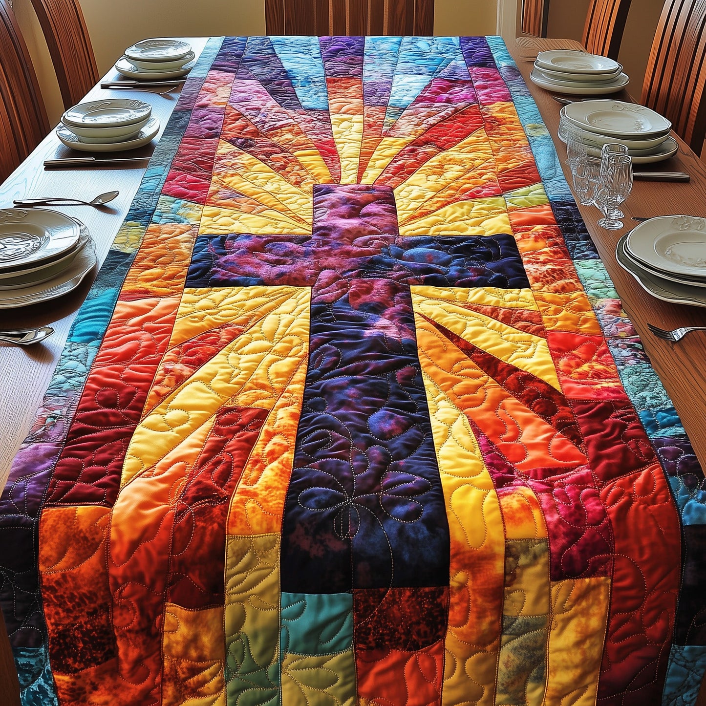 Vibrant Rays of Hope Quilted Table Runner GFTOTP3598