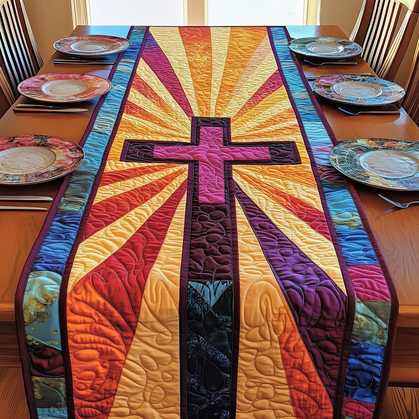 Vibrant Rays of Hope Quilted Table Runner GFTOTP3599