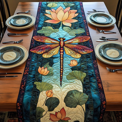 Dragonfly Lotus Radiance Quilted Table Runner GFTOTP3627