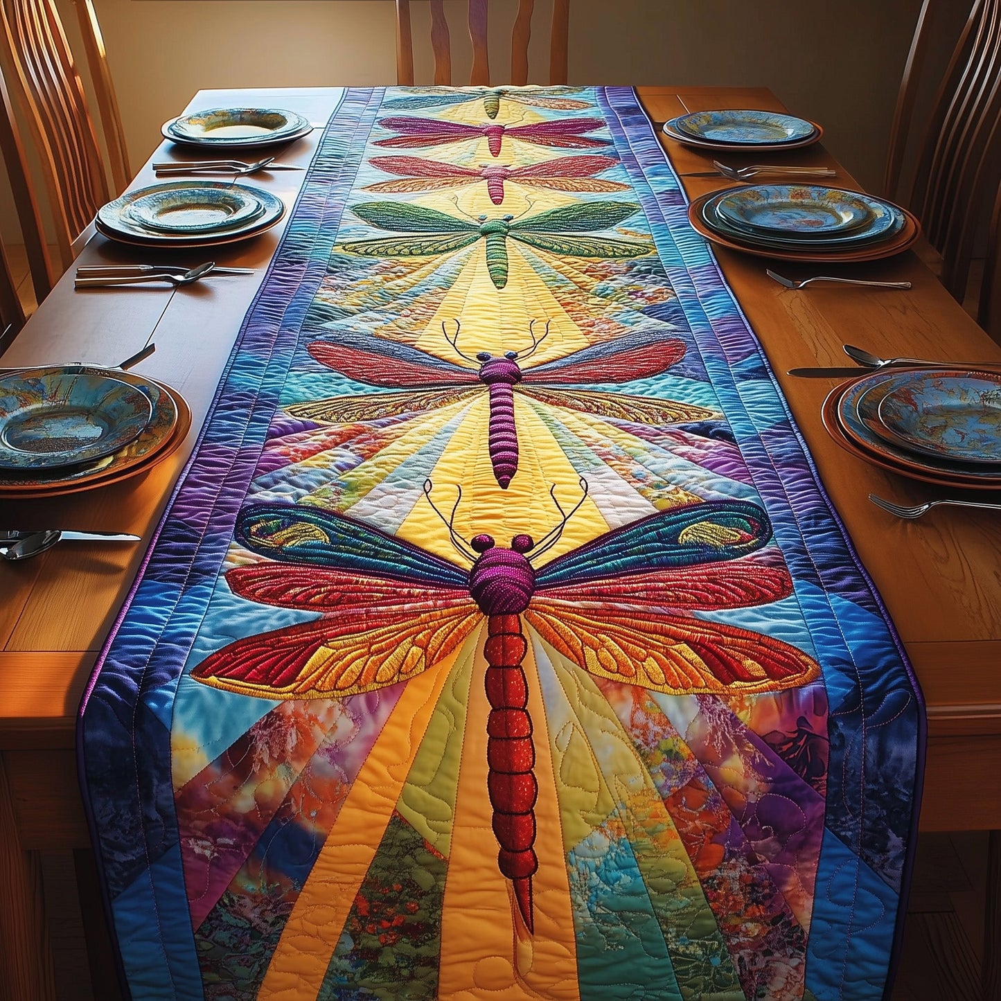 Dragonfly Glow Quilted Table Runner GFTOTP3635