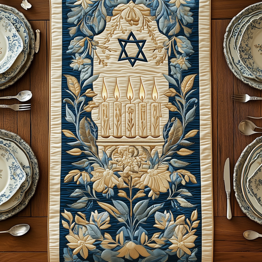 Jewish Hanukkah Quilted Table Runner GFTOTP368