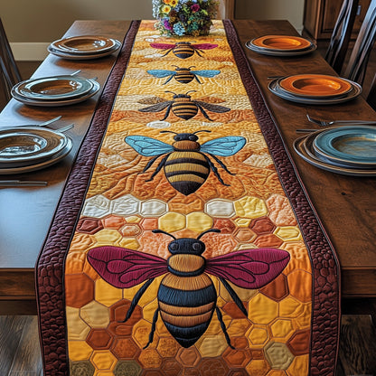 Golden Hive Symphony Quilted Table Runner GFTOTP3791