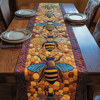 Golden Hive Symphony Quilted Table Runner GFTOTP3792