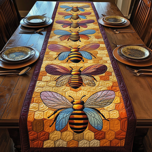 Golden Hive Symphony Quilted Table Runner GFTOTP3793