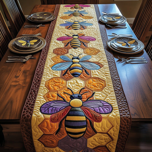 Golden Hive Symphony Quilted Table Runner GFTOTP3794