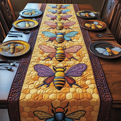 Golden Hive Symphony Quilted Table Runner GFTOTP3795