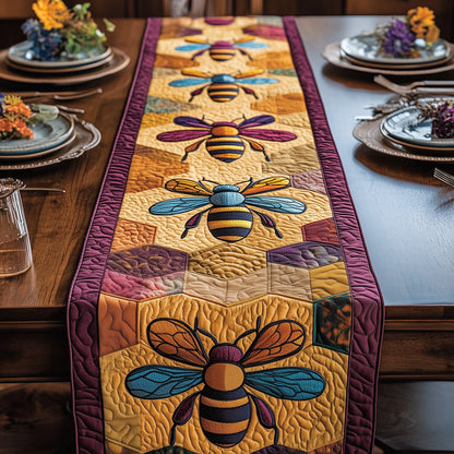 Golden Hive Symphony Quilted Table Runner GFTOTP3796