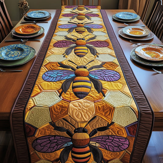 Golden Hive Symphony Quilted Table Runner GFTOTP3797