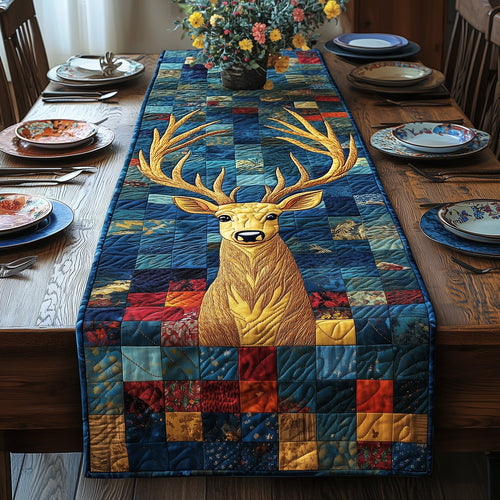 Rustic Deer Glow Quilted Table Runner GFTOTP3841