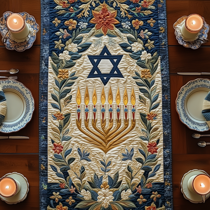 Jewish Hanukkah Quilted Table Runner GFTOTP419