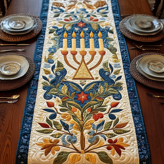 Jewish Hanukkah Quilted Table Runner GFTOTP420