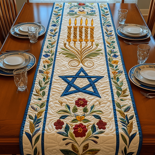 Jewish Hanukkah Quilted Table Runner GFTOTP421