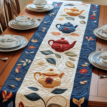 Festive Teapot Quilted Table Runner GFTOTP424