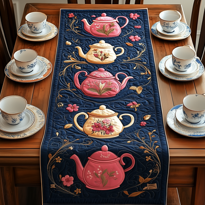 Festive Teapot Quilted Table Runner GFTOTP425