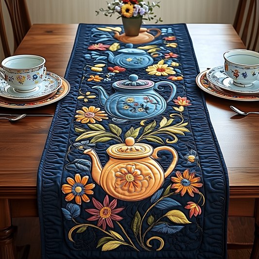 Festive Teapot Quilted Table Runner GFTOTP431