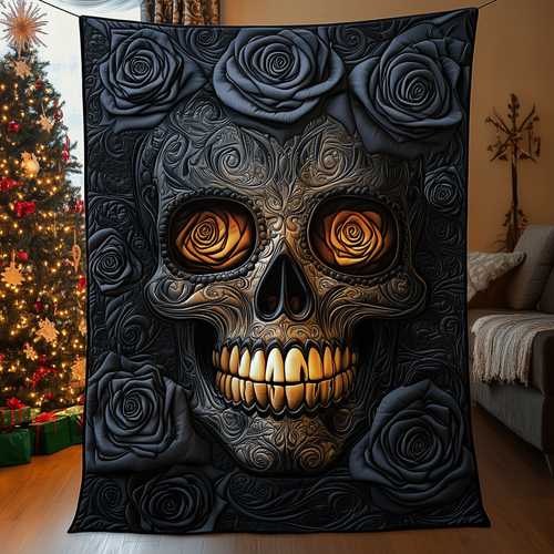 Floral Skull Quilted Blanket GFTOTP480