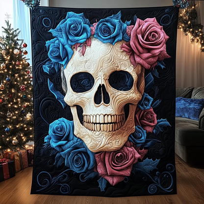 Floral Skull Quilted Blanket GFTOTP487