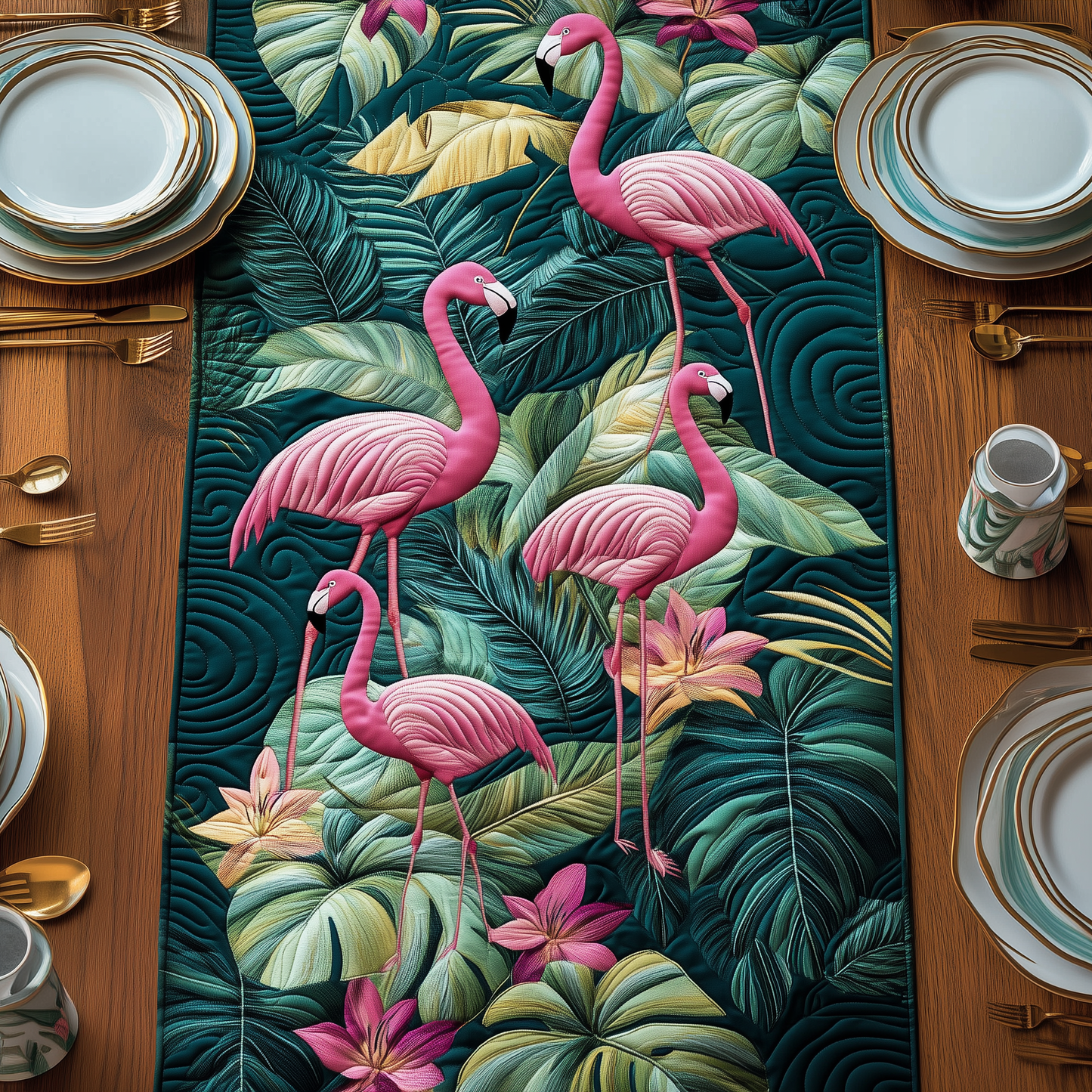 Tropical Flamingo Quilted Table Runner GFTOTP568