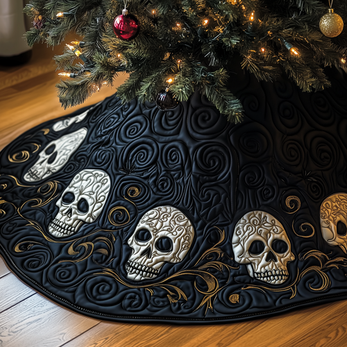 Elegant Skull Quilted Tree Skirt GFTOTP779