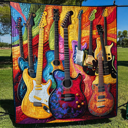 Guitar Sunshine Quilted Blanket UGDRSTL076